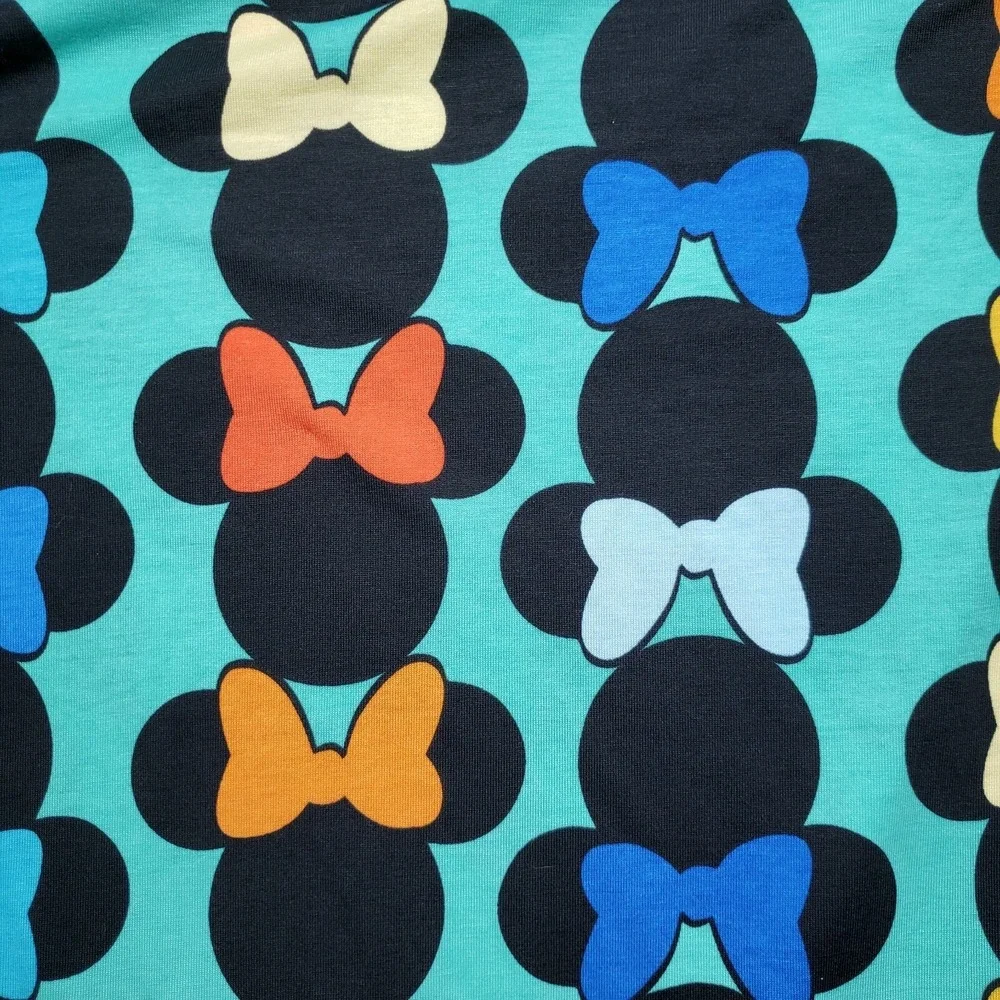 LulaRoe Disney Irma Tunic Top Womens 2XS Minnie Mouse Multicolor Short Sleeve